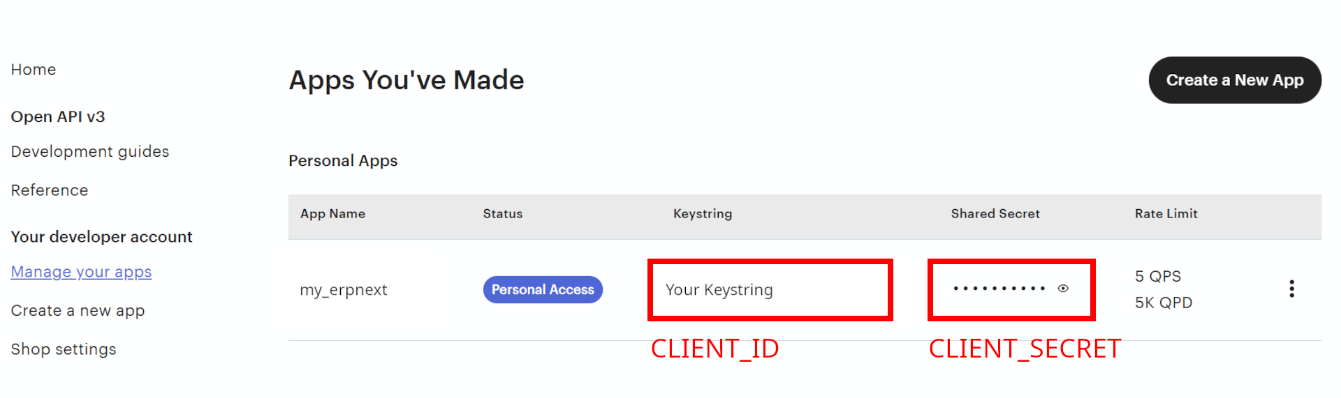 Etsy App Credentials