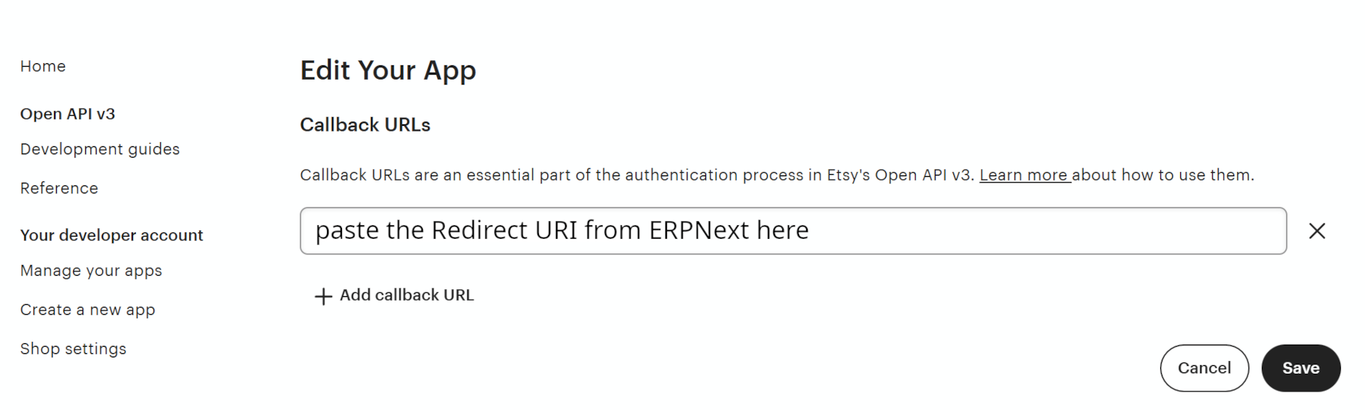 Etsy App OAuth Redirect URI